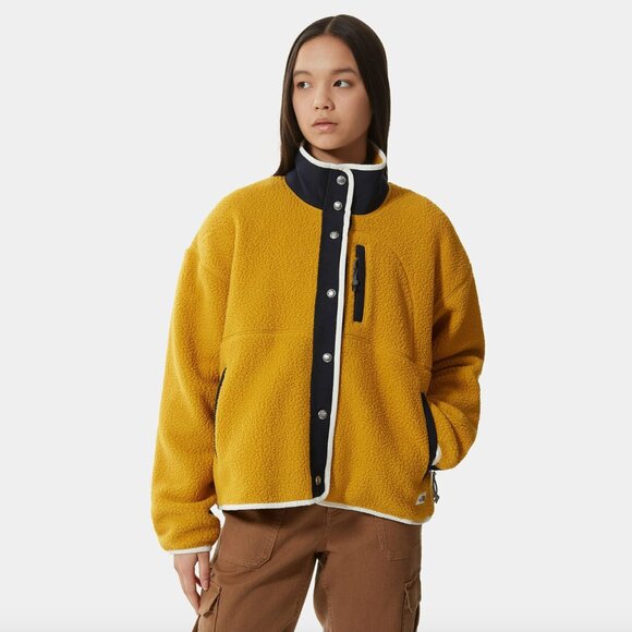 The North Face Cragmont Fleece Jacket Size M Mustard Yellow Navy Blue - Picture 1 of 11